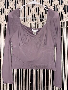Long-Sleeve Mesh Top